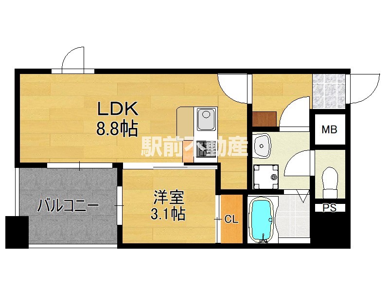 福岡市東区千早のマンションの間取り