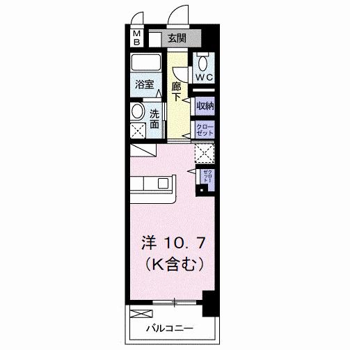 北九州市小倉南区長野本町のマンションの間取り