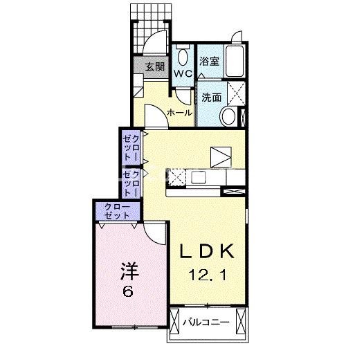 大崎市古川駅東のアパートの間取り