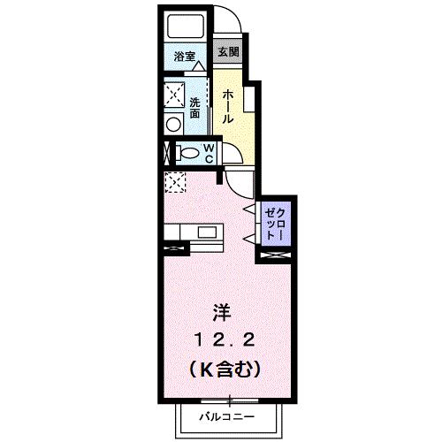 【新居浜市泉宮町のアパートの間取り】