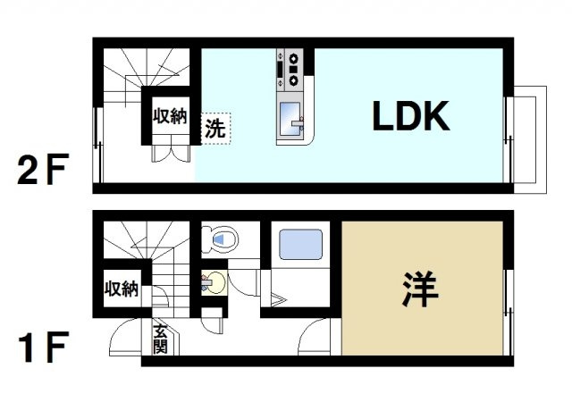 天理市西長柄町のアパートの間取り