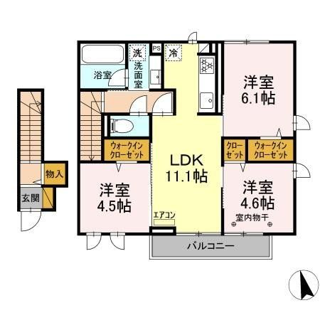 柏市宿連寺のアパートの間取り