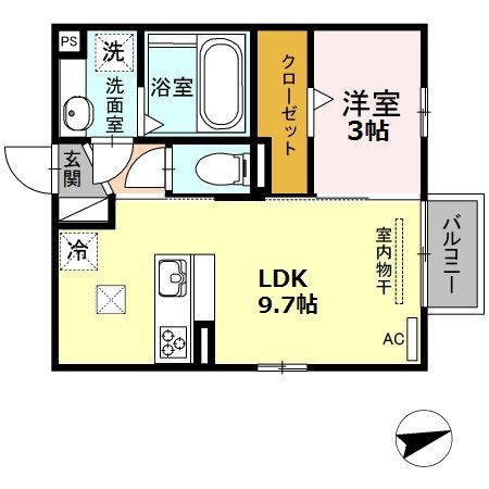 蒲郡市本町のアパートの間取り