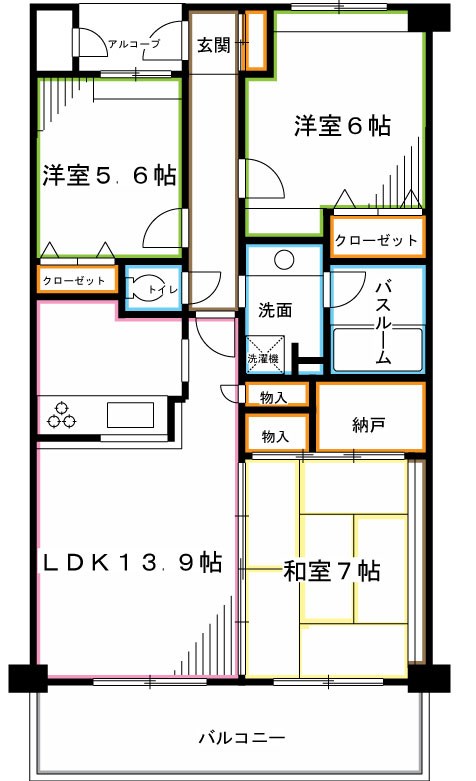 杉並区高円寺北のマンションの間取り