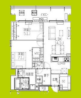 フレンシア西宮北口の間取り