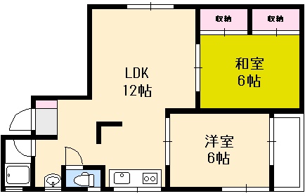 広島市西区横川町のマンションの間取り