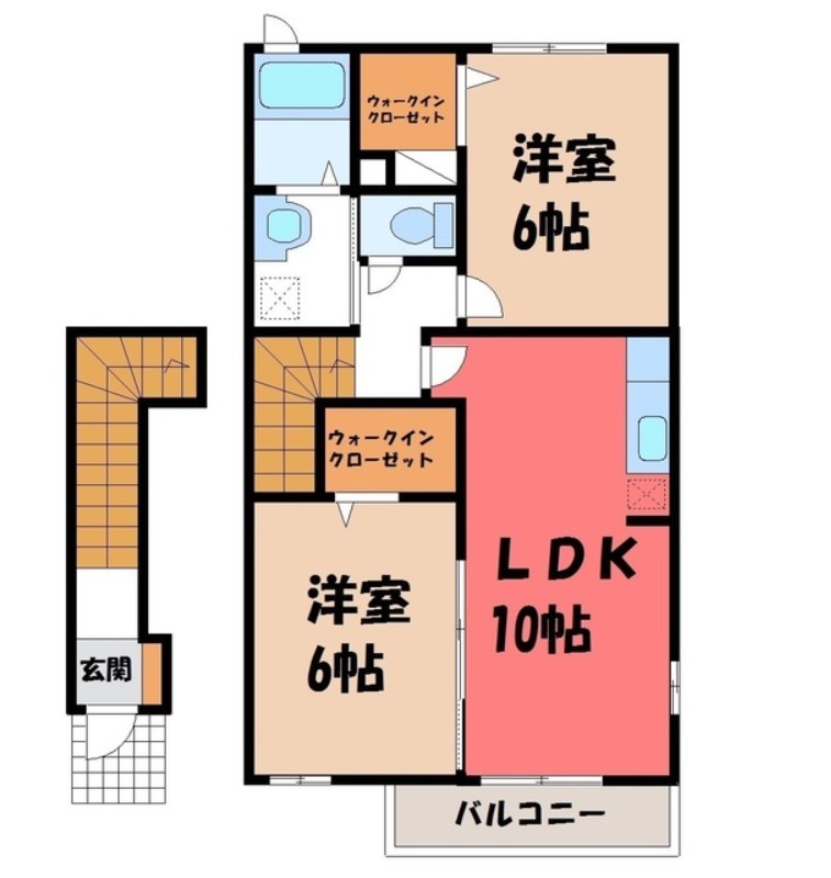 古河市大山のアパートの間取り