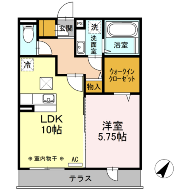 【相模原市中央区上溝のアパートの間取り】