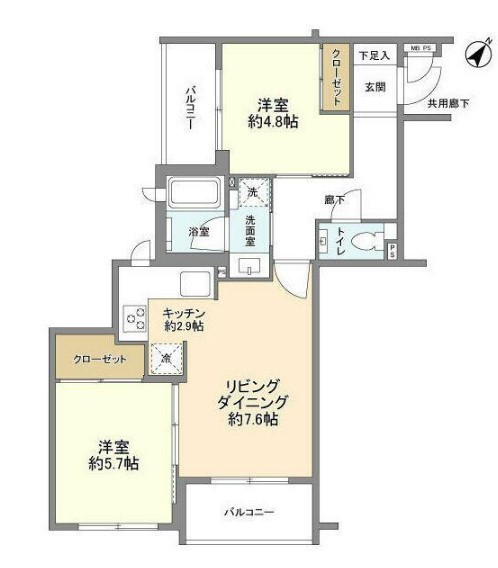 【品川区大崎のマンションの間取り】