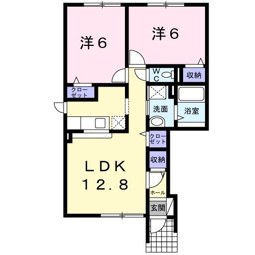 旭川市末広六条のアパートの間取り