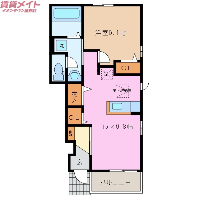 いなべ市員弁町下笠田のアパートの間取り