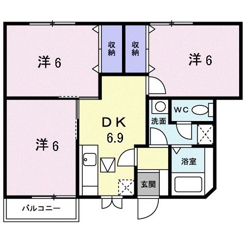 磯城郡田原本町大字千代のアパートの間取り