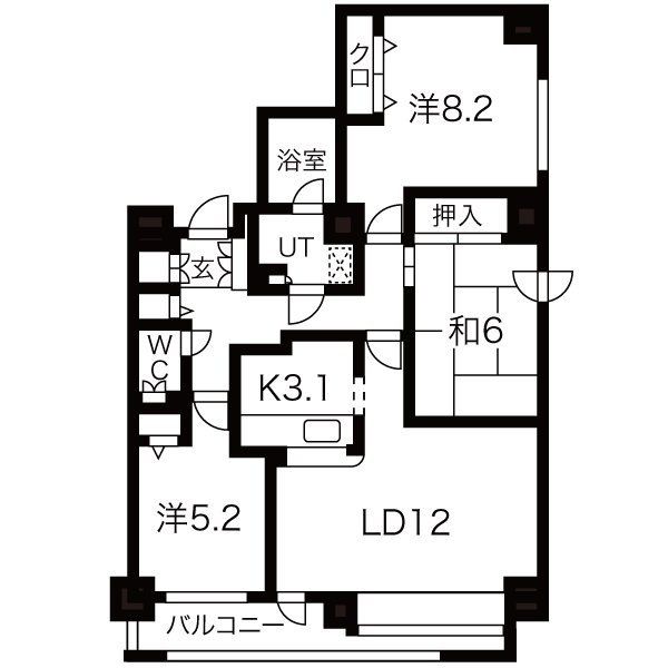 平岸通パーク・ホームズの間取り