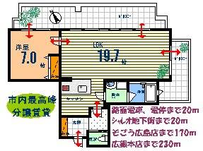 広島市中区基町のマンションの間取り