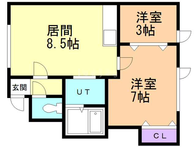 札幌市白石区北郷四条のアパートの間取り