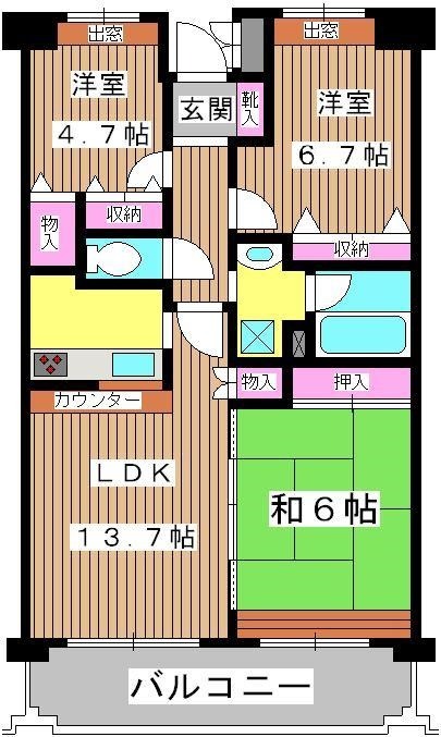 グリーンパレス石川の間取り