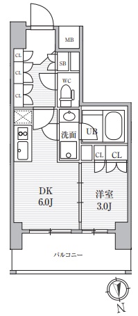 台東区元浅草のマンションの間取り