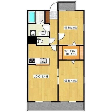 熊本市南区田井島のマンションの間取り