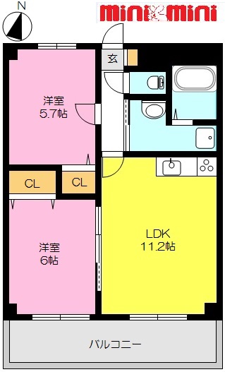 プライムハイム水ヶ江の間取り