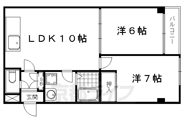 地下鉄烏丸線 松ケ崎駅 徒歩13分 3階建 築34年の間取り写真
