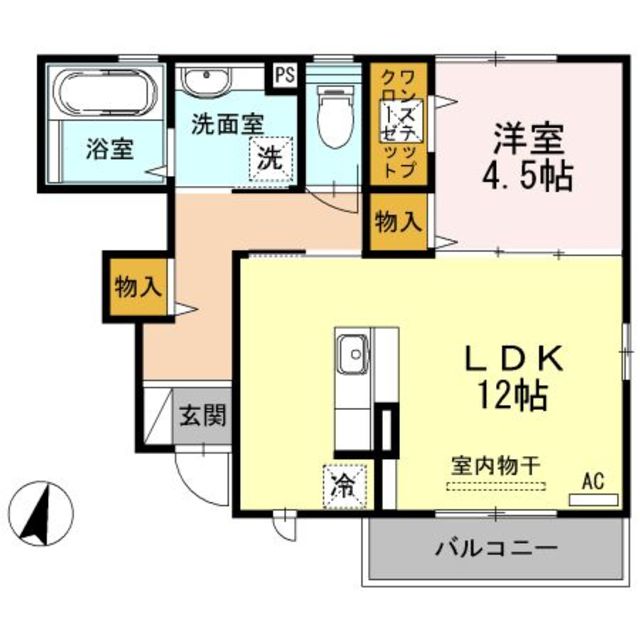 ＪＲ片町線 鴻池新田駅 徒歩20分 2階建 築13年の間取り写真