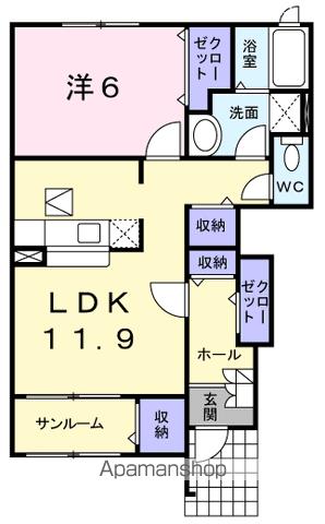 ＪＲ山陰本線 末恒駅 徒歩18分 2階建 築19年の間取り写真