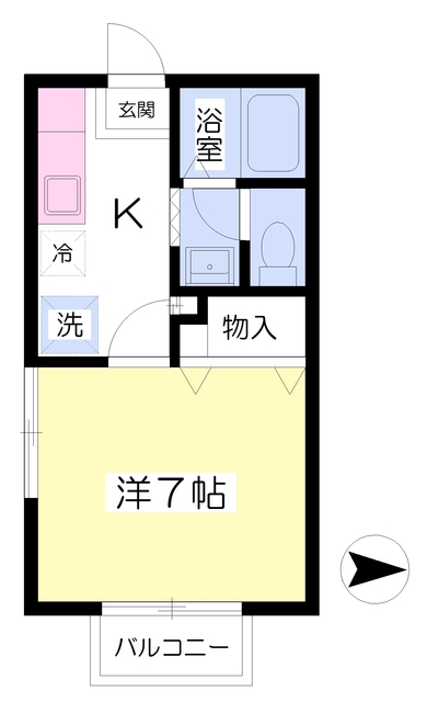 仙台市青葉区子平町のアパートの間取り