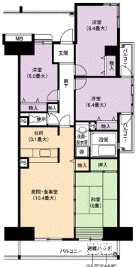 名古屋市熱田区大宝のマンションの間取り