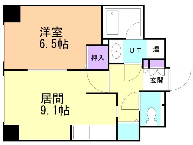 札幌市豊平区西岡四条のマンションの間取り