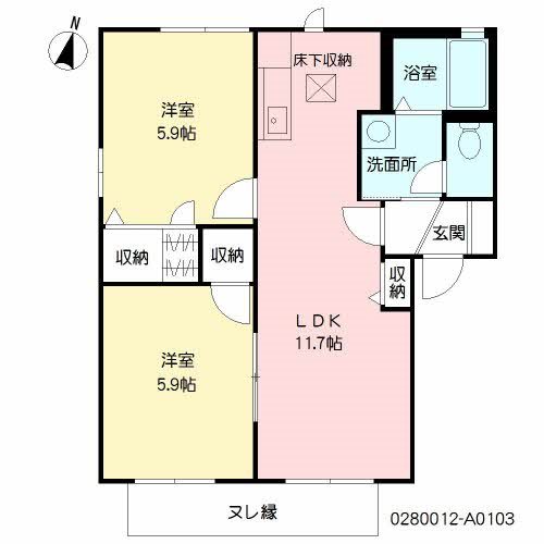 サニーコート本城　Ａ棟の間取り