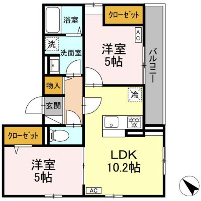 町田市中町のアパートの間取り