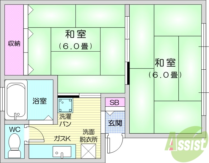 七曲ハイツ１の間取り