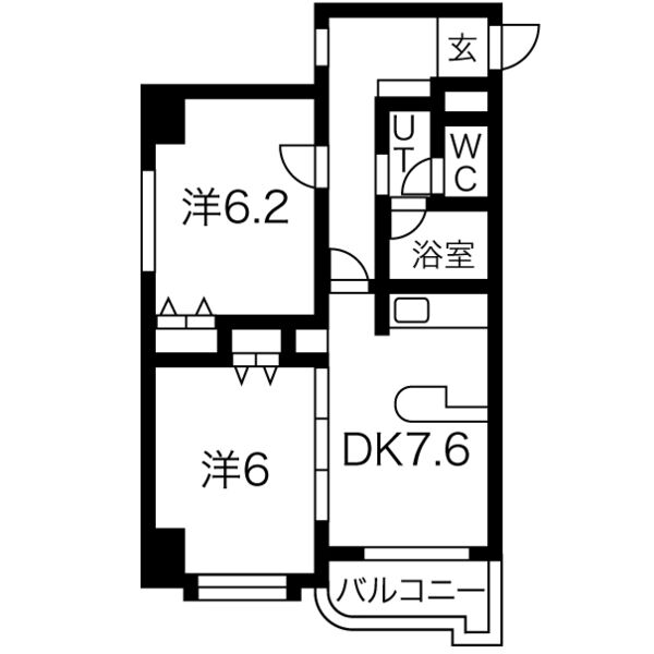 札幌市東区北十条東のマンションの間取り