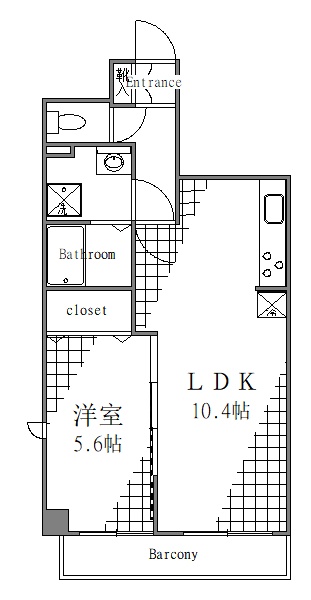 荒川区荒川のマンションの間取り