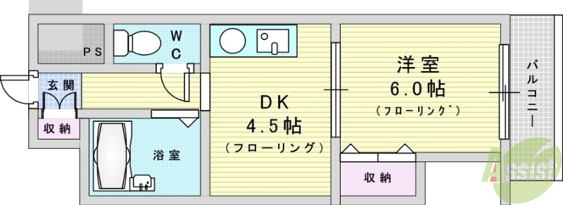 【上新庄グランドハイツ北の間取り】