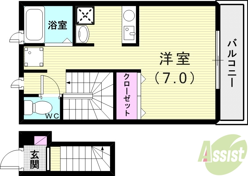 神戸市西区押部谷町福住のアパートの間取り