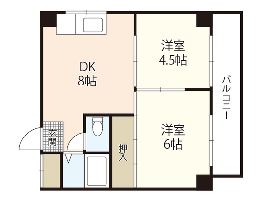 広島市中区十日市町のマンションの間取り