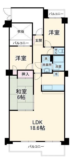 岡崎市矢作町のマンションの間取り