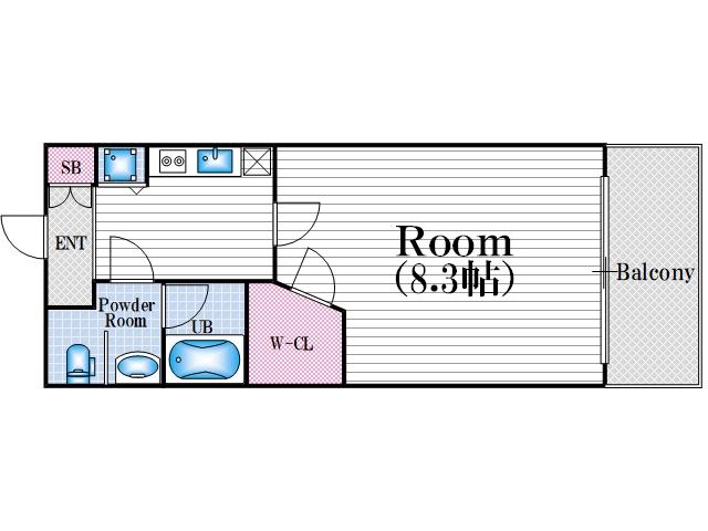 大阪市福島区福島のマンションの間取り