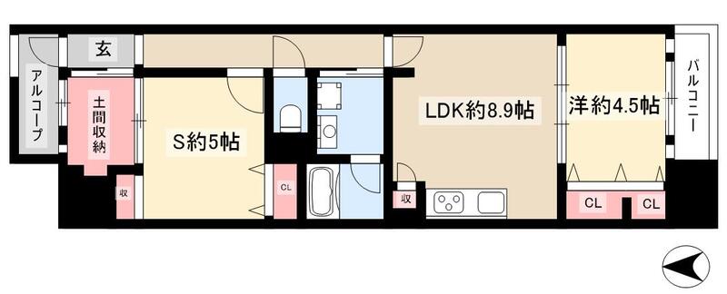 プレサンスジェネ新栄町駅前葵の間取り