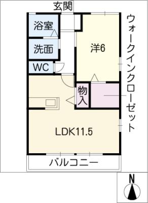 クレア柄山Ｂ棟の間取り