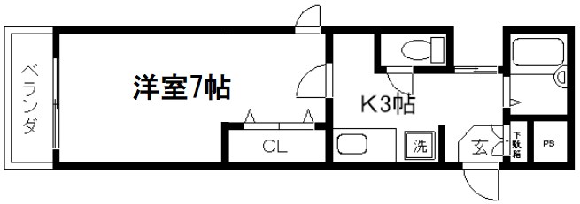 【京都市中京区神泉苑町のマンションの間取り】