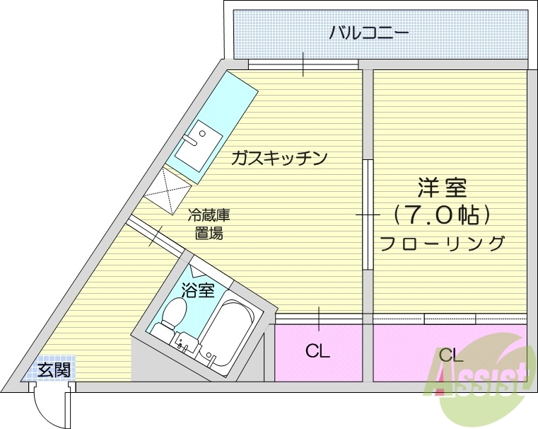 六丁の目マンションの間取り