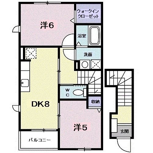 加賀市河南町のアパートの間取り