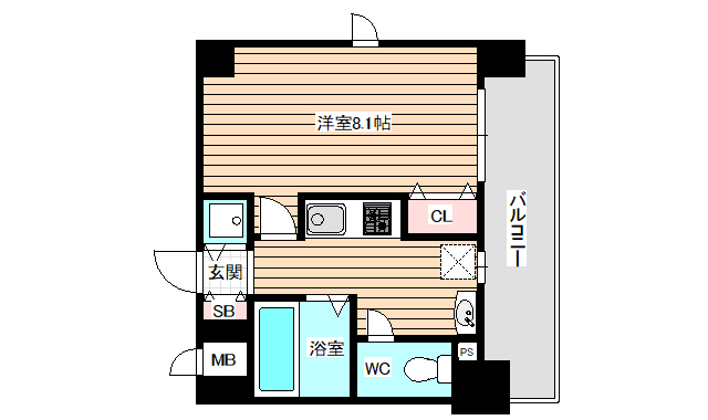 大阪市福島区玉川のマンションの間取り