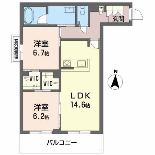 神戸市須磨区潮見台町のアパートの間取り