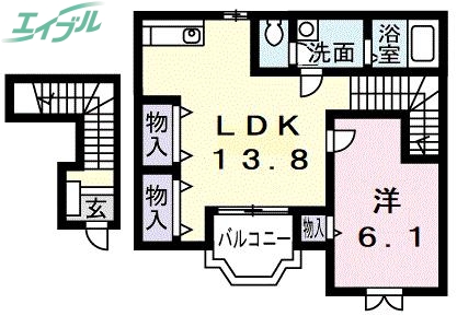 桑名市大字安永のアパートの間取り