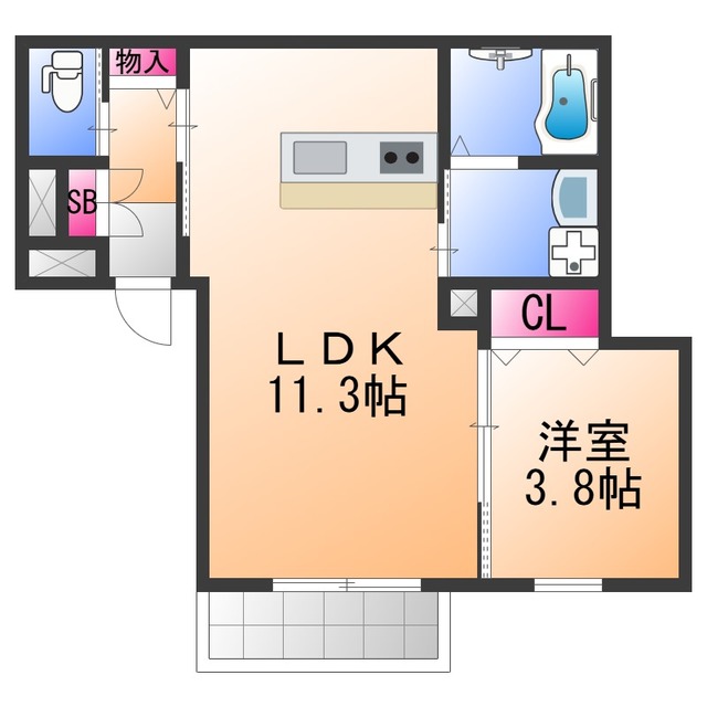 泉佐野市笠松のアパートの間取り