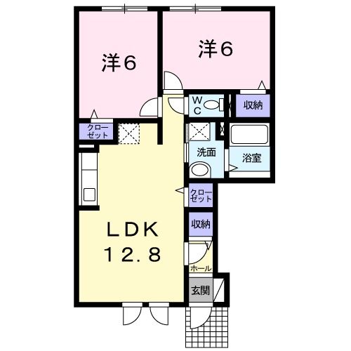 滝川市東町のアパートの間取り