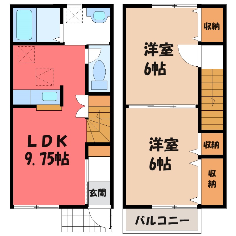 筑西市門井のアパートの間取り